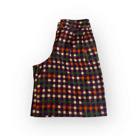 Duro Olowu 𑁍 Window Pane Print Plaid Shorts 𑁍 Wild Red Multicolor 𑁍 XS S 4 𑁍 - Picture 10 of 16